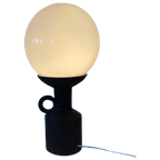 Aardewerken Tafellamp Doria Leuchten Met Glazen Bol , 70S thumbnail 1