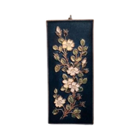 Vintage West Duitse Keramische Muur Plaquette Met Bloemen