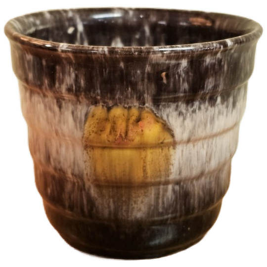 Vintage Duitse Bloempot Bloempotje Germany Bruin 1