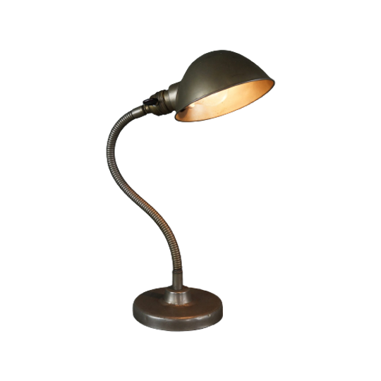 Vintage Goose Neck Metalen Bureau Lamp 1