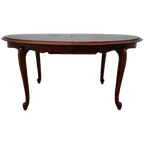 Vintage Eetkamertafel Ovale Uitschuifbare Eettafel, Tafel Mahoniehout thumbnail 1