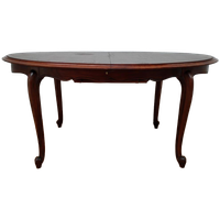 Vintage Eetkamertafel Ovale Uitschuifbare Eettafel, Tafel Mahoniehout