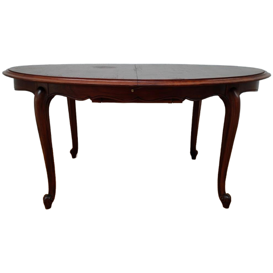 Vintage Eetkamertafel Ovale Uitschuifbare Eettafel, Tafel Mahoniehout 1