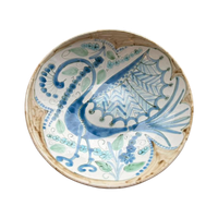 Handmade Keramiek Schaal Pauw Vintage