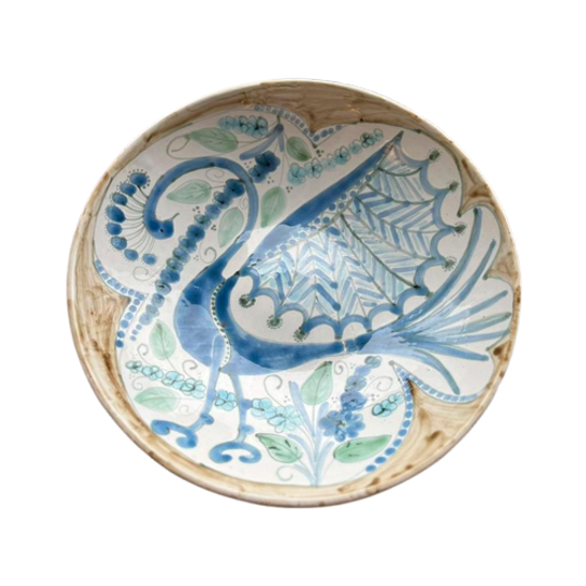 Handmade Keramiek Schaal Pauw Vintage 1