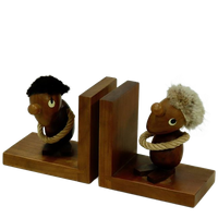 Danish Design Optimist And Pessimist Book Ends By Hans Bolling 1960s