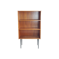 Vintage Deens Boekenkastje Teak Fineer Zwarte Pootjes