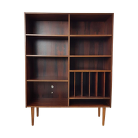 Vintage Deense Boekenkast Palissander Met Lp-Gedeelte Vinyl