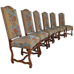Beech Os De Mouton Tapestry Chairs (Set Of 6) thumbnail 1