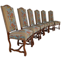 Beech Os De Mouton Tapestry Chairs (Set Of 6)