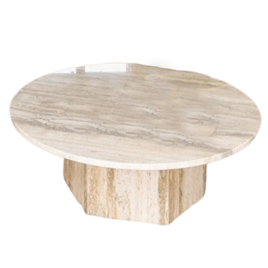 Set 2X Gubi-Epic: Coffee Table -  Warm Taupe Travertine 1