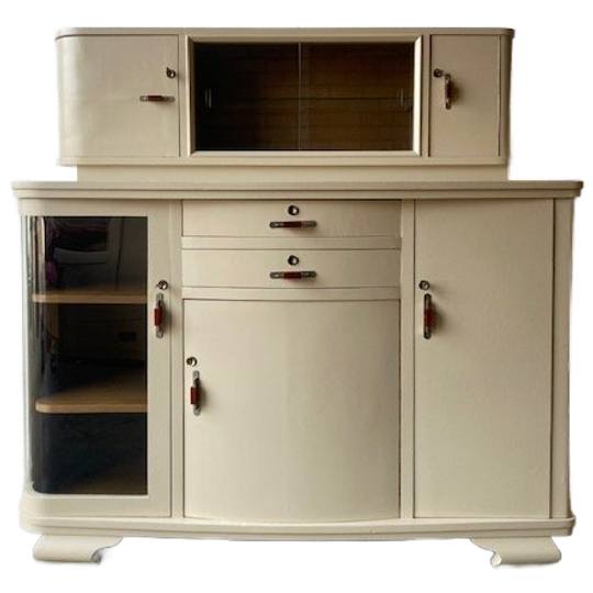 Antiek Vintage Art Deco Vitrinekast,buffetkast Restyled 1