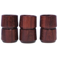 Set Vintage Houten Eierdopjes X6