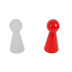 Set Vintage Wit & Rood Kegel Tafellamp Glass Pin Table Light thumbnail 1