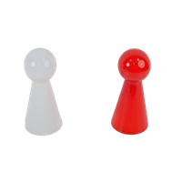 Set Vintage Wit & Rood Kegel Tafellamp Glass Pin Table Light