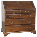 Tijdloze En Charmante Antieke Engelse Eikenhouten Secretaire/ Ladekast Met Een Mooi Interieur thumbnail 1