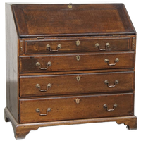 Tijdloze En Charmante Antieke Engelse Eikenhouten Secretaire/ Ladekast Met Een Mooi Interieur