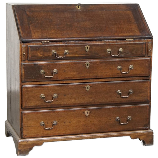 Tijdloze En Charmante Antieke Engelse Eikenhouten Secretaire/ Ladekast Met Een Mooi Interieur 1