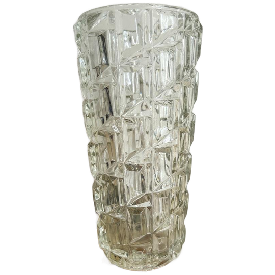 Vintage Persglas Vaas Met Geometisch Patroon 1