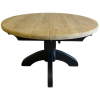 Prachtige Zwarte Ronde Uitschuifbare Eiken Tafel 120 - 160