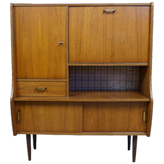 Prachtige Midcentury Retro Vintage Highboard Kastje 1