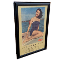 Originele Vintage Pin-Up Reclame Poster Van Sinclair Olie️⛽️