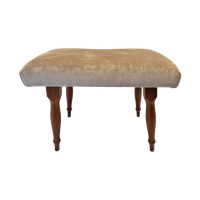 Voetenbankje Of Krukje Fluweel Beige