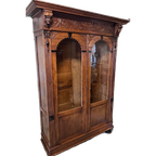 Demontabele Antiek Eiken Kast Met 3 Verstelbare Planken, 199 Cm Hoog thumbnail 1