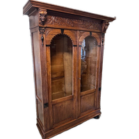 Demontabele Antiek Eiken Kast Met 3 Verstelbare Planken, 199 Cm Hoog