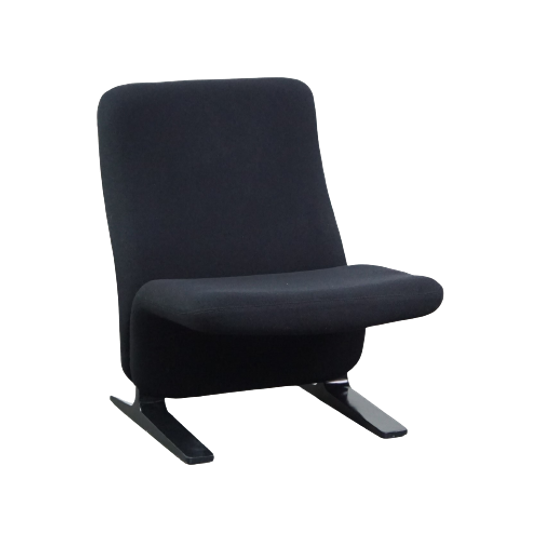 Comfortabele Zwarte Vintage Design Fauteuil Van Pierre Paulin Voor Artifort Concorde Model F780 1