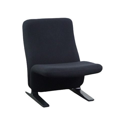 Comfortabele Zwarte Vintage Design Fauteuil Van Pierre Paulin Voor Artifort Concorde Model F780