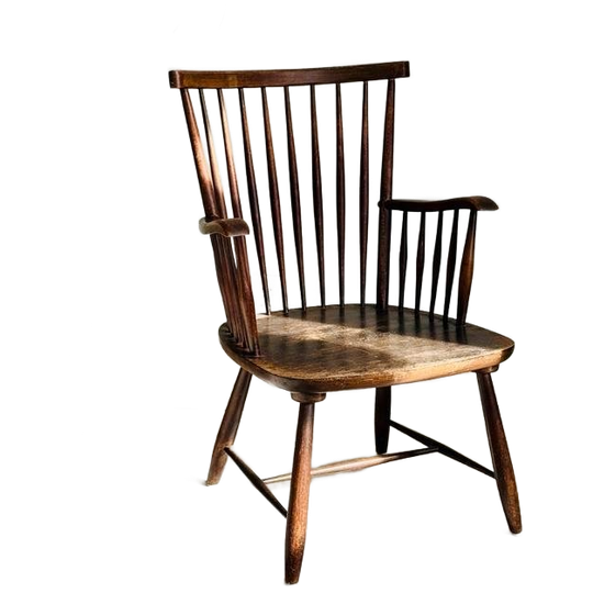 Vintage Wabisabi Spijlenstoel Arno Lambrecht 1