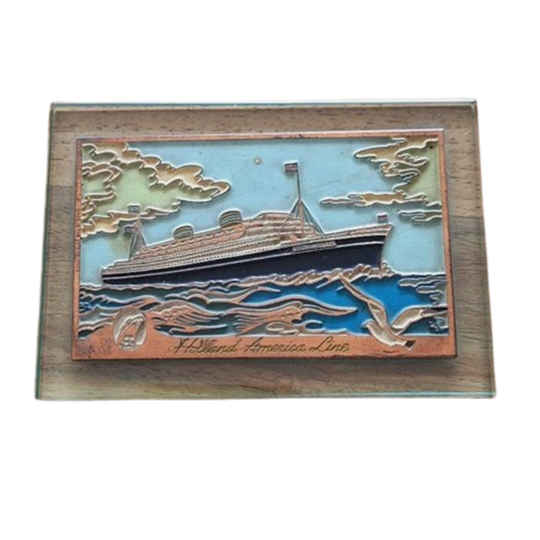 Vintage Reclame Presse-papier Van De Holland America Lijn🚢 1