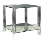 Vintage Hollywood Regency Sidetable Tafel Glass Plexiglas thumbnail 1