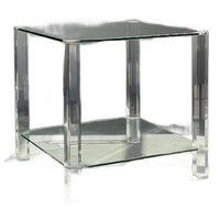Vintage Hollywood Regency Sidetable Tafel Glass Plexiglas