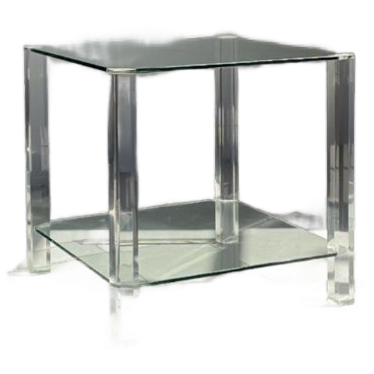 Vintage Hollywood Regency Sidetable Tafel Glass Plexiglas 1