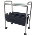 Vintage Verrijdbare Magazine Rack Krantenback Design. thumbnail 1
