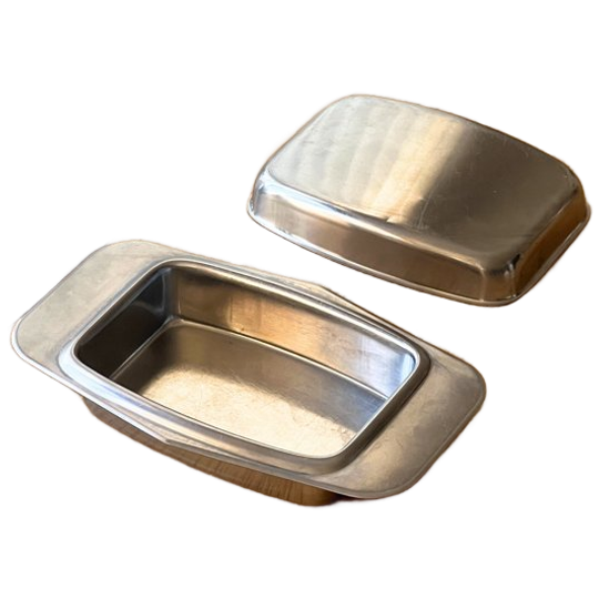 Vintage Stainless Steel Butter Dish 1