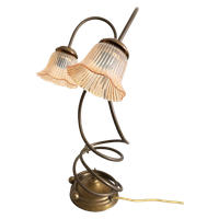 Vintage Tafellamp Met Dubbele Glazen Kapjes