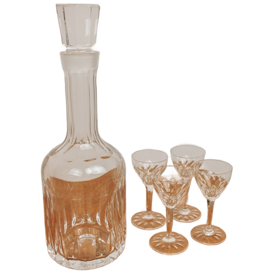 Kristallen Karaf Met Bijpassende Kristallen Likeurglazen 1