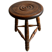 Turned Wood Stool – French Work Attributed To Charles Dudouyt, Circa 1950