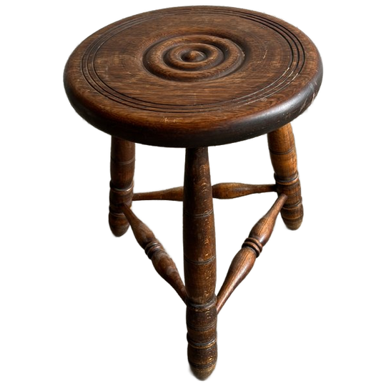 Turned Wood Stool – French Work Attributed To Charles Dudouyt, Circa 1950 1