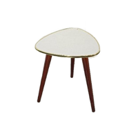 Bijzettafel Met Licht Grijs Formica Blad En Houten Poten Nr. 14 Plantentafel