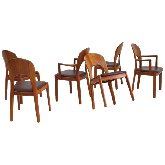 Vintage Danish Dining Chairs By Niels Koefoed For Koefoeds Hornslet, Set Of 6 1