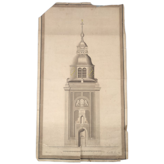 Oude Architectuur Tekening Toren 1861 1