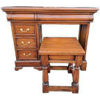 Klassieke Mahonie, Houten Kaptafel, Bureau, Schrijftafel Met thumbnail 1