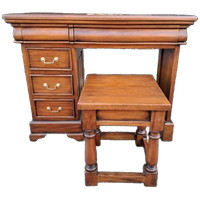 Klassieke Mahonie, Houten Kaptafel, Bureau, Schrijftafel Met
