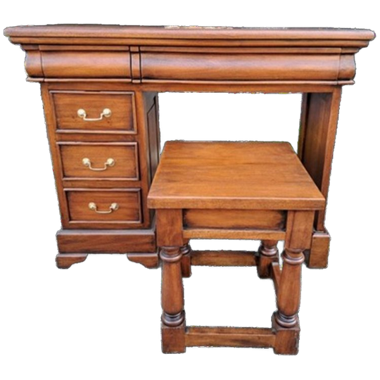 Klassieke Mahonie, Houten Kaptafel, Bureau, Schrijftafel Met 1