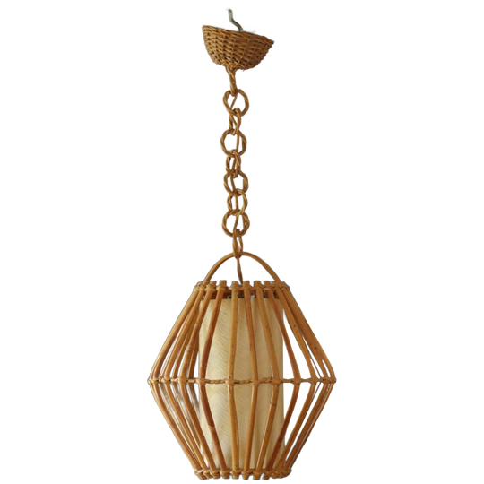 Vintage Rotan Hanglamp, Jaren 60 1