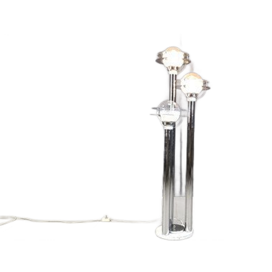 Space Age Chromed And Glass Floor Lamp, 1970s 1